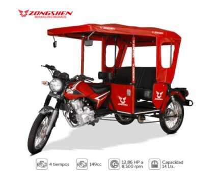 Mototaxi Roja Modelo 150-XL de Marca Zongshen